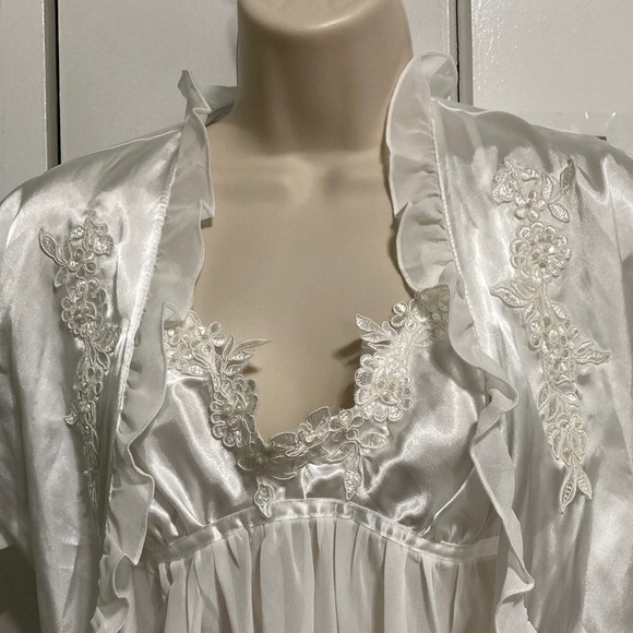INTIMO DONATELLA Wedding Night Baby Doll Chemise and Robe 2 Piece Set Medium - Picture 5 of 16